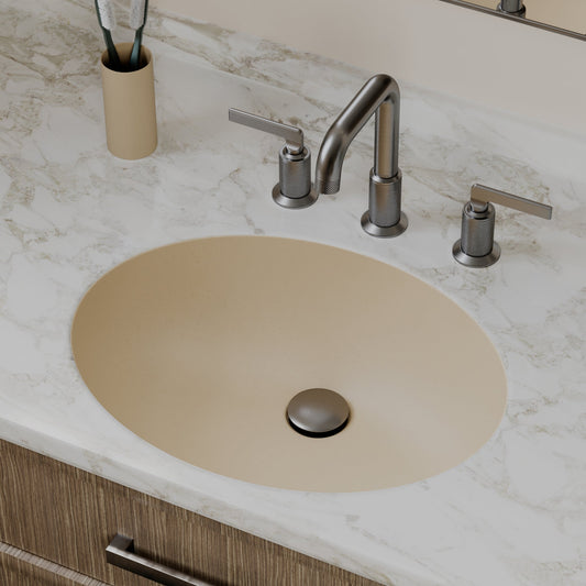 Bisque Vanity Bowl Seamless Undermount Sink 19"