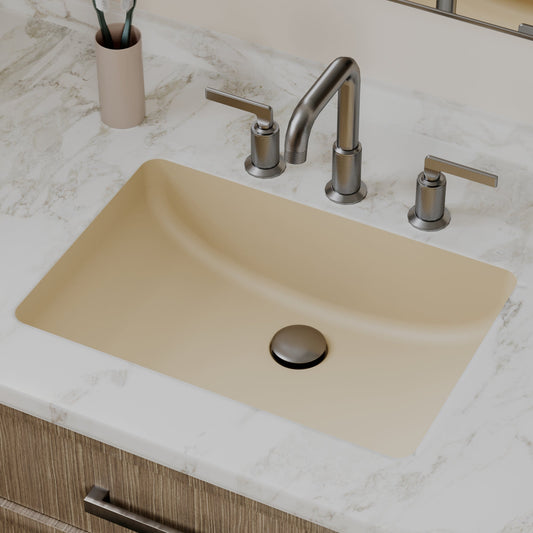 Bisque Vanity Bowl Seamless Undermount Sink 20"