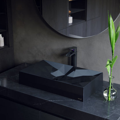 Black Diamond Quartz Vessel Vanity Sink 28-1/8"