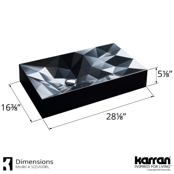 Black Diamond Quartz Vessel Vanity Sink 28-1/8"