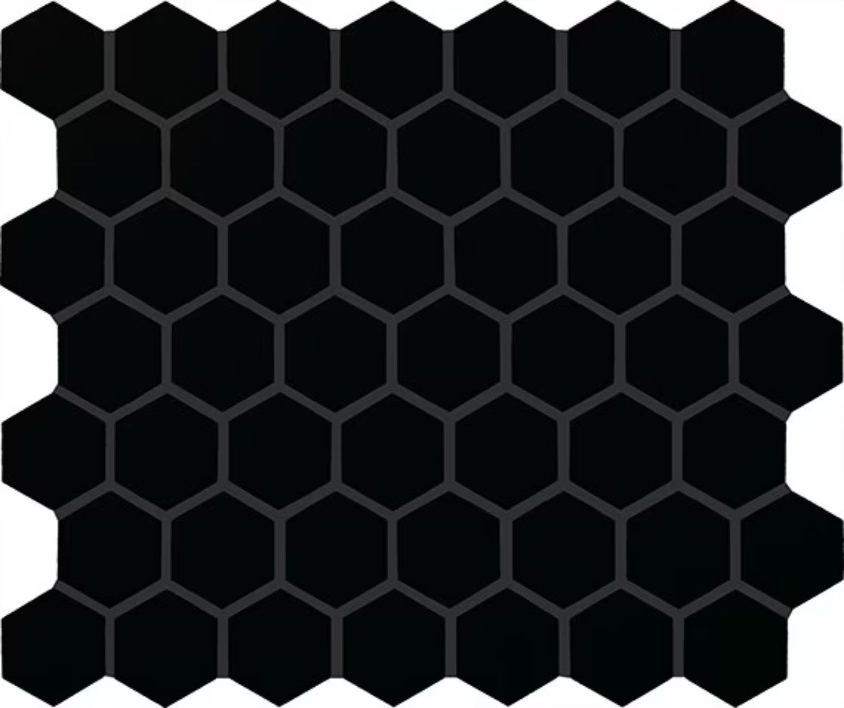 Black Hexagon 1½x1½ Matte