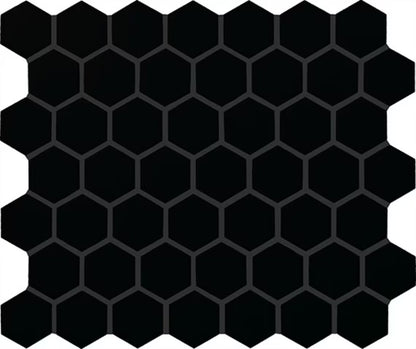 Black Hexagon 1½x1½ Matte