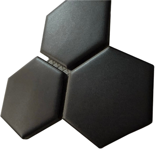 Black Hexagon 2x2 Matte