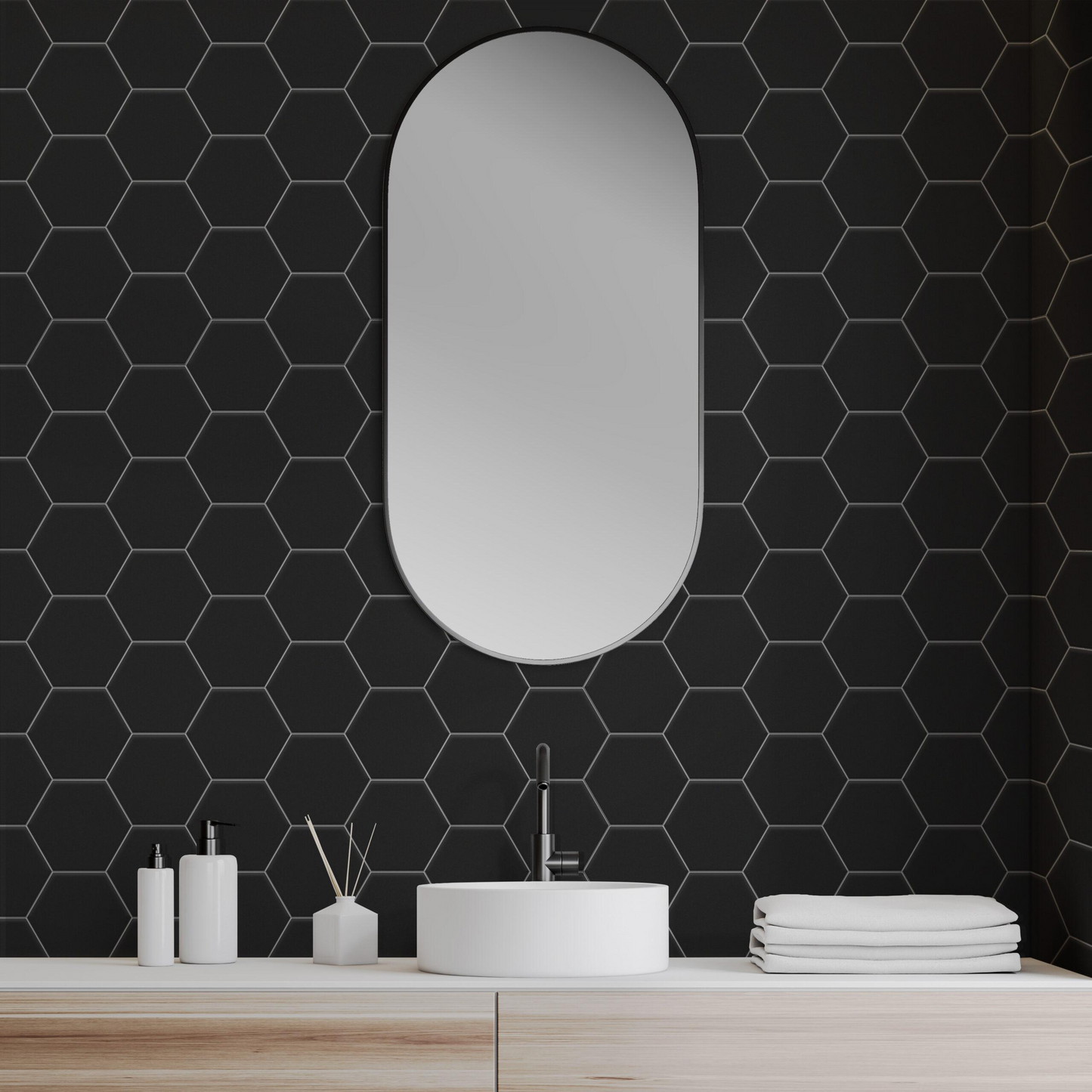 Black Hexagon 8x10