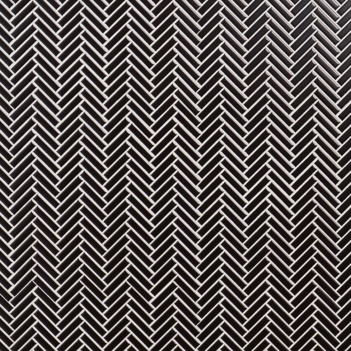 Black Matte Herringbone ½ x 2
