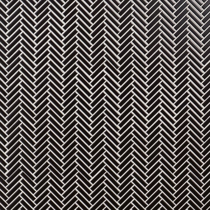 Black Matte Herringbone ½ x 2