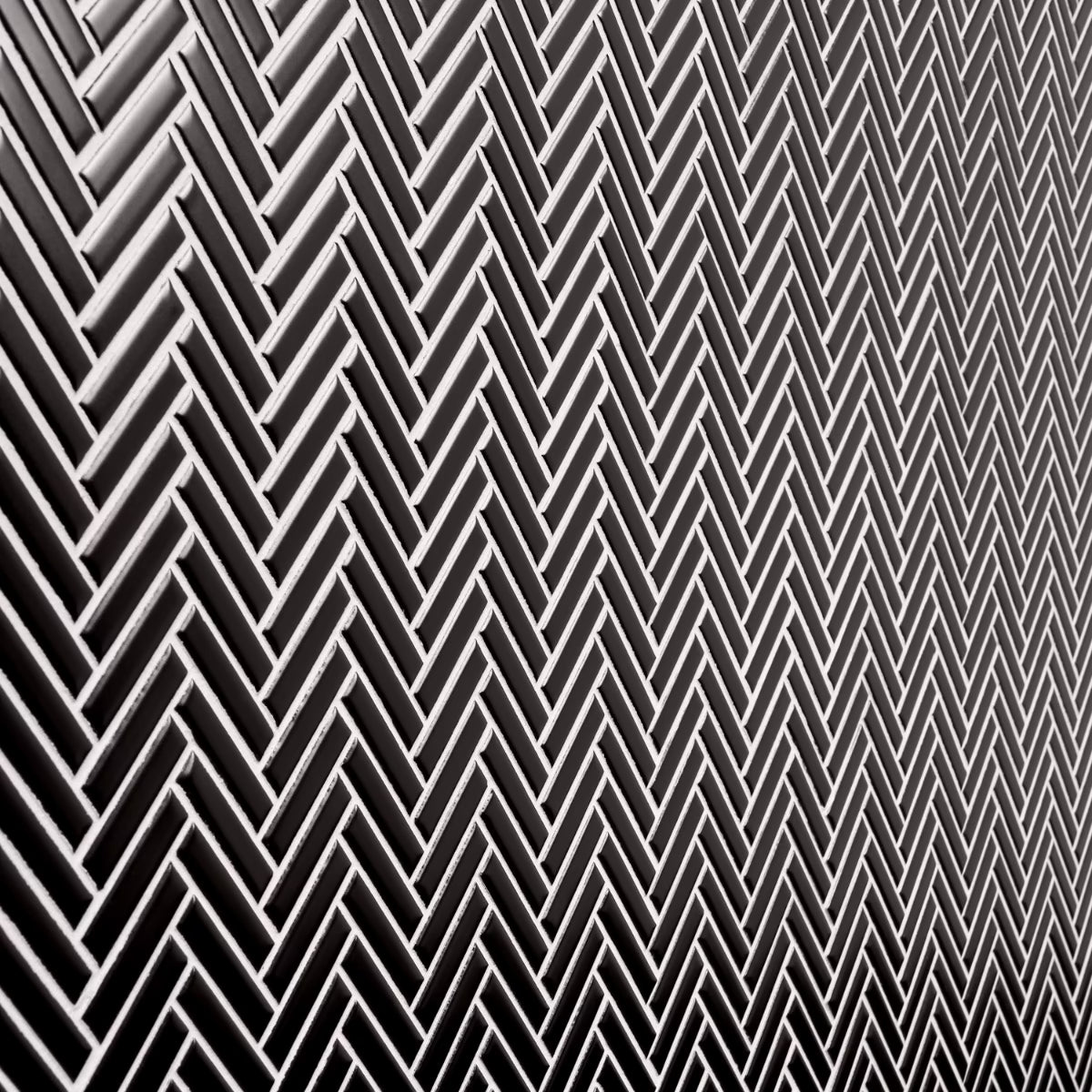 Black Matte Herringbone ½ x 2