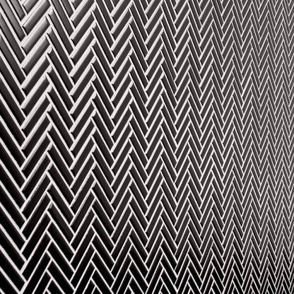 Black Matte Herringbone ½ x 2