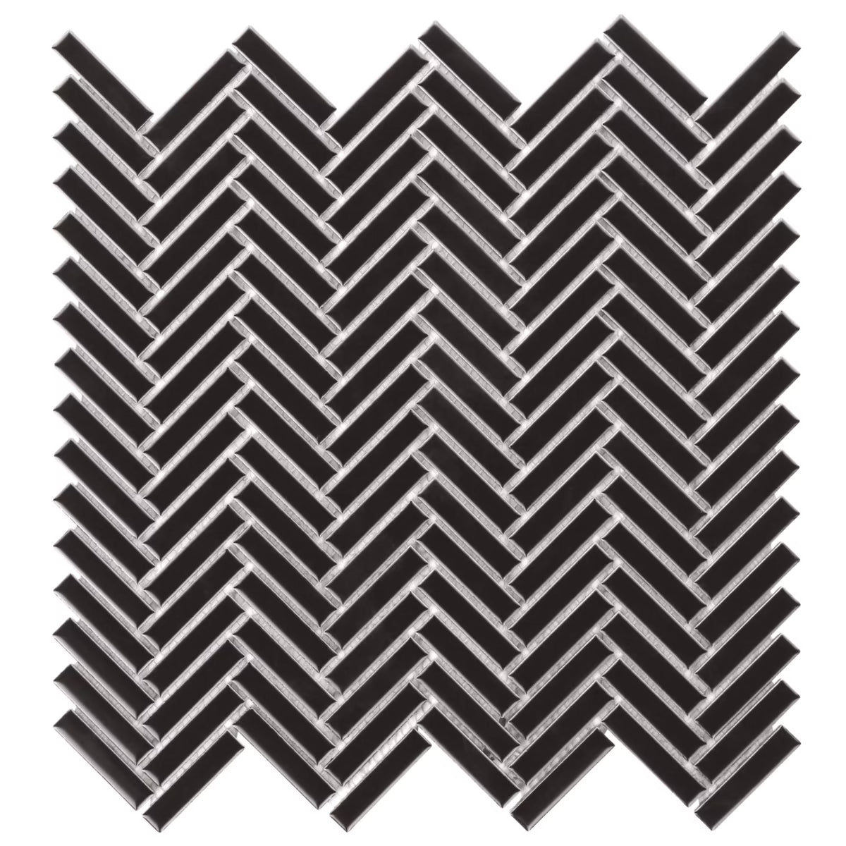Black Matte Herringbone ½ x 2