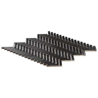 Black Matte Herringbone ½ x 2