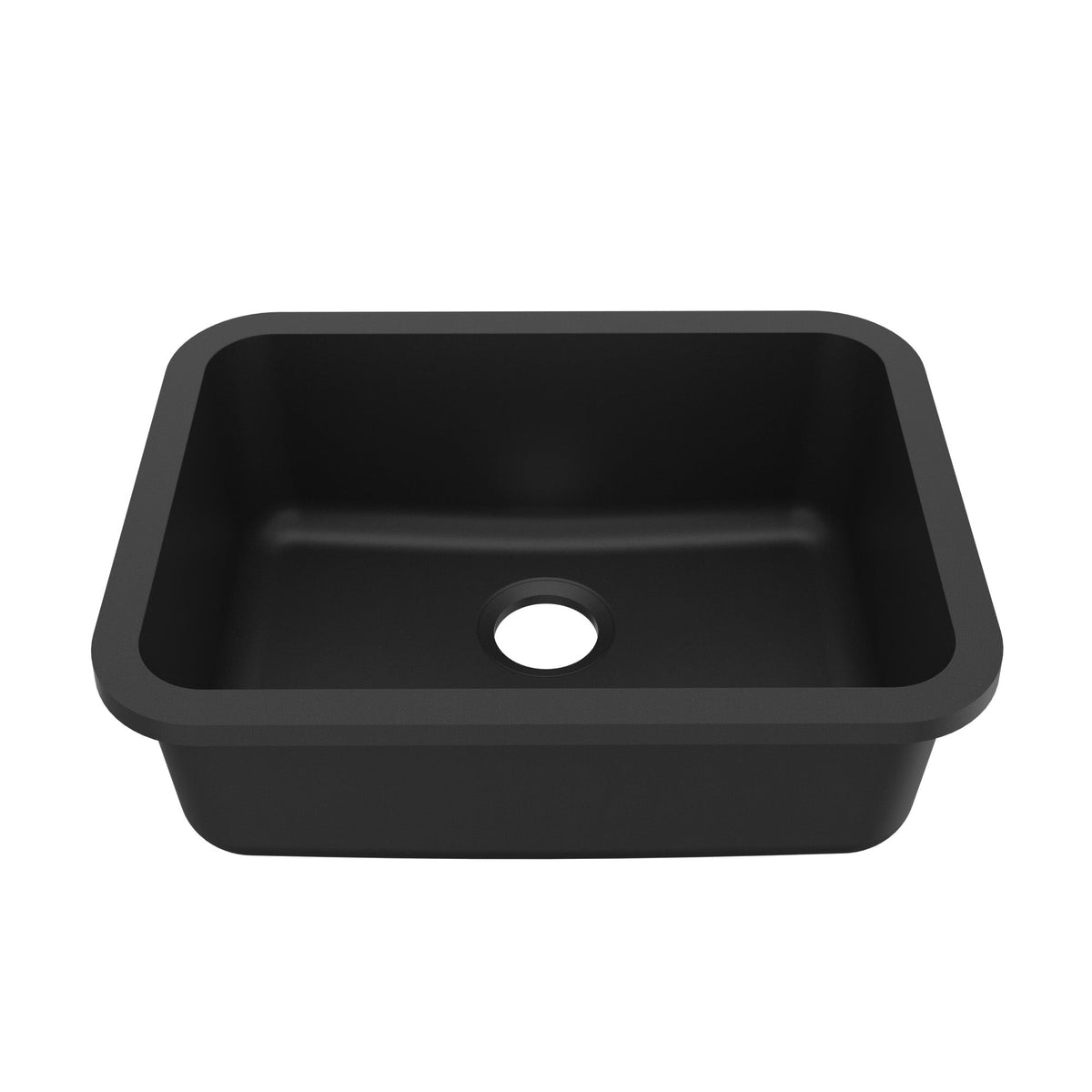 Black Single Bowl Seamless Undermount Sink 24-1/4"