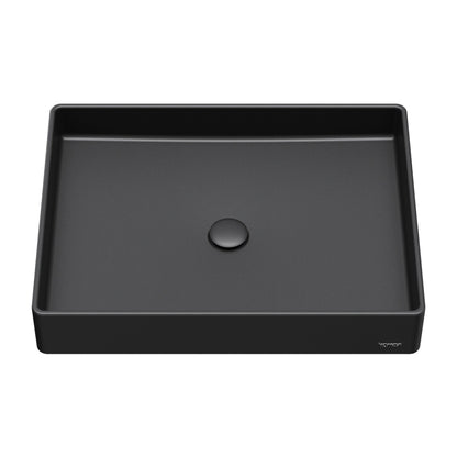 Black Spark Quartz Vessel Vanity Sink 23-5/8"