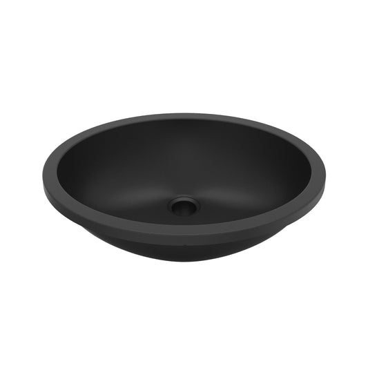 Black Vanity Bowl Seamless Undermount Sink 19"