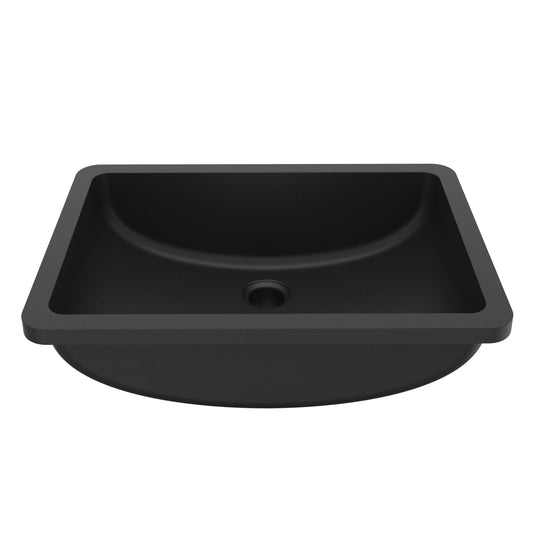 Black Vanity Bowl Seamless Undermount Sink 20"
