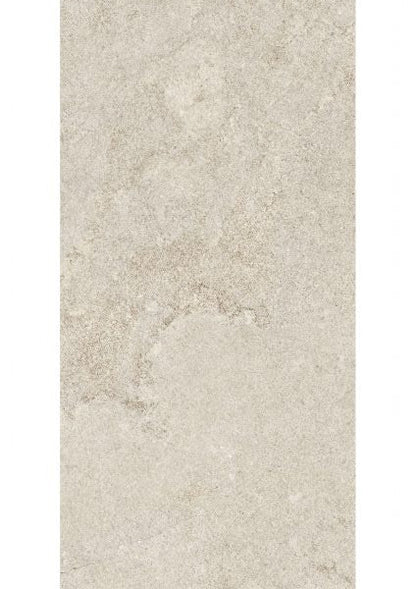 A rectangular tile or slab sample with a light warm gray and beige stone-like texture, shown against a white background.