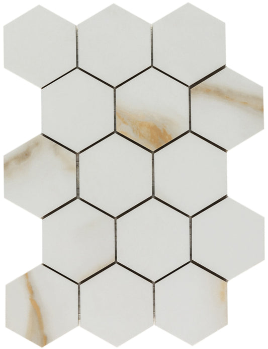 Gold Matte 3x3 Hexagon