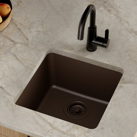 Brown Bar/Prep Bowl Undermount Sink 16-5/8"