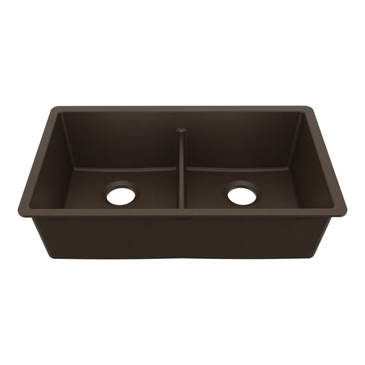 Brown Double Equal Bowl Undermount Sink 32-3/8"