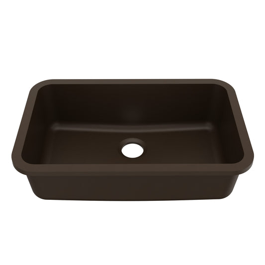 Brown Large Single Bowl Seamless Undermount Sink 30-7/8"