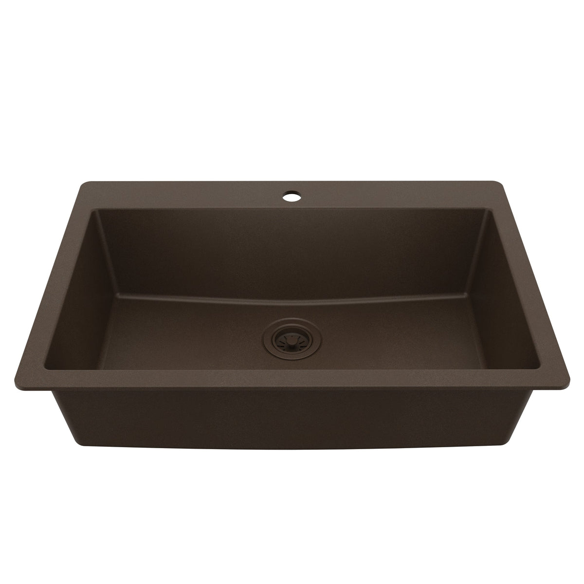 Brown Large Single Bowl Top Mount Sink 33"