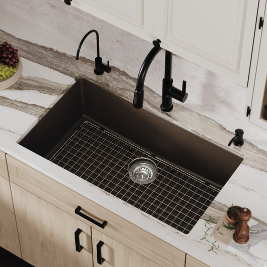 Brown Large Single Bowl Undermount Sink 32-3/8"
