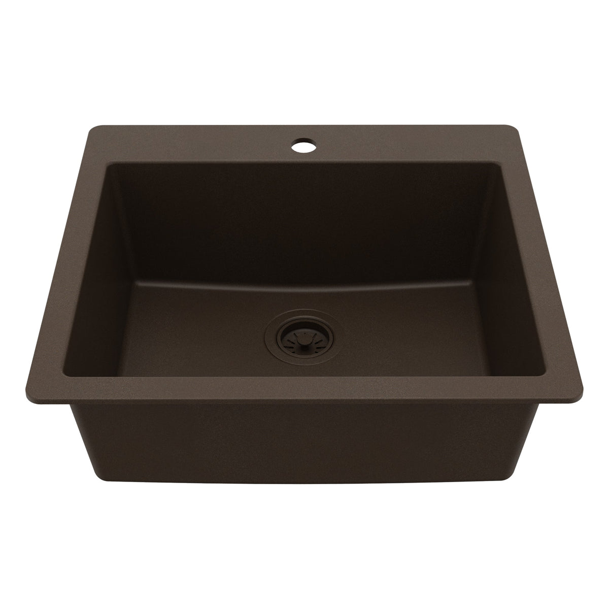 Brown Single Bowl Top Mount Sink 25"