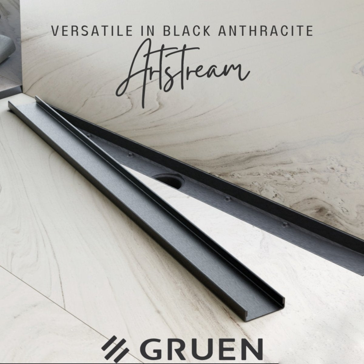 Brushed Antharcite Artstream Linear Drain 47-1/4"