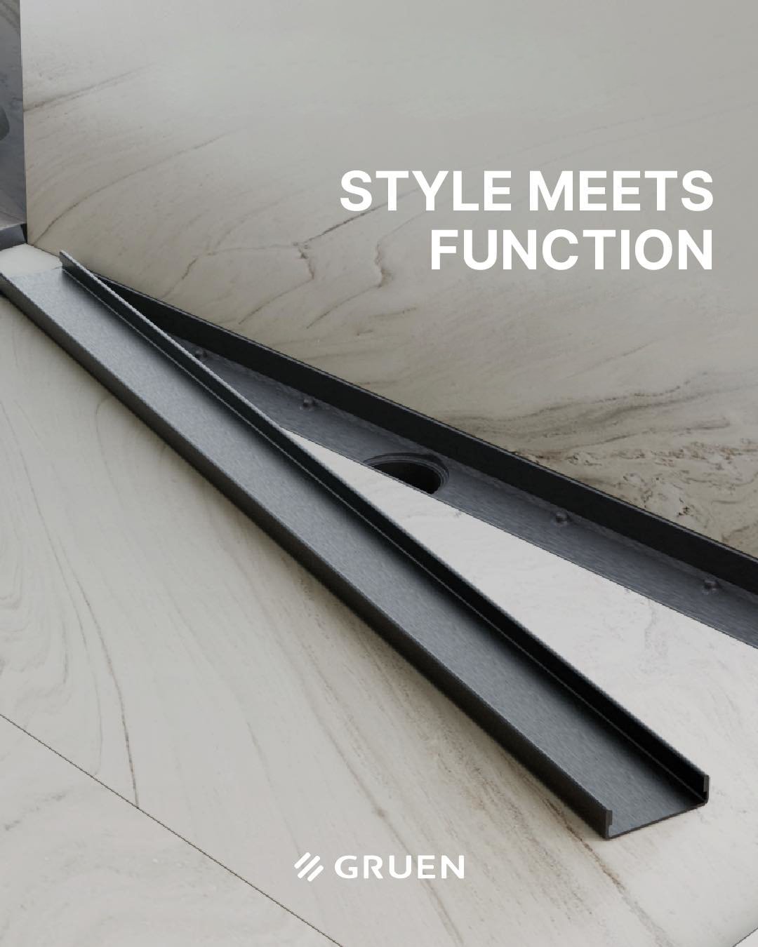 Brushed Antharcite Artstream Linear Drain 47-1/4"