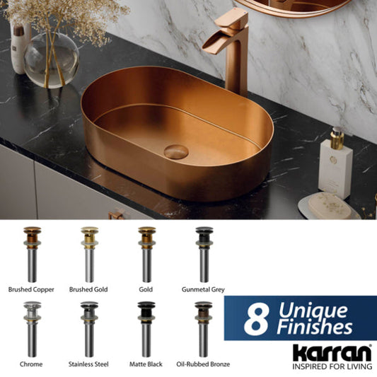 Brushed Copper Pop Up with Overflow 8-3/8"