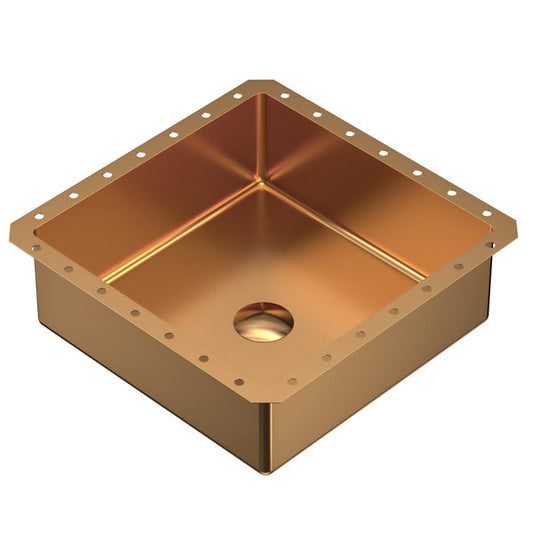 Brushed Copper Undermount Vanity Sink 15-3/4"