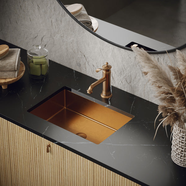 Brushed Copper Undermount Vanity Sink 21-5/8"