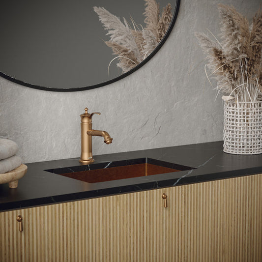 Brushed Copper Undermount Vanity Sink 21-5/8"