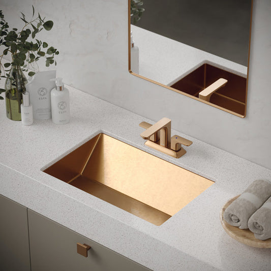 Brushed Copper Undermount Vanity Sink 23-5/8"
