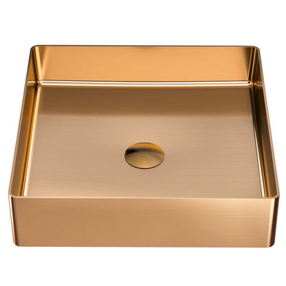 Brushed Copper Vessel Vanity Sink 15-3/4"