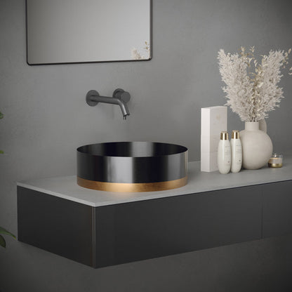 Brushed Copper Vessel Vanity Sink 15-3/4"