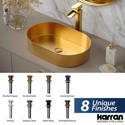 Brushed Gold Pop Up Without Overflow 8-3/8"