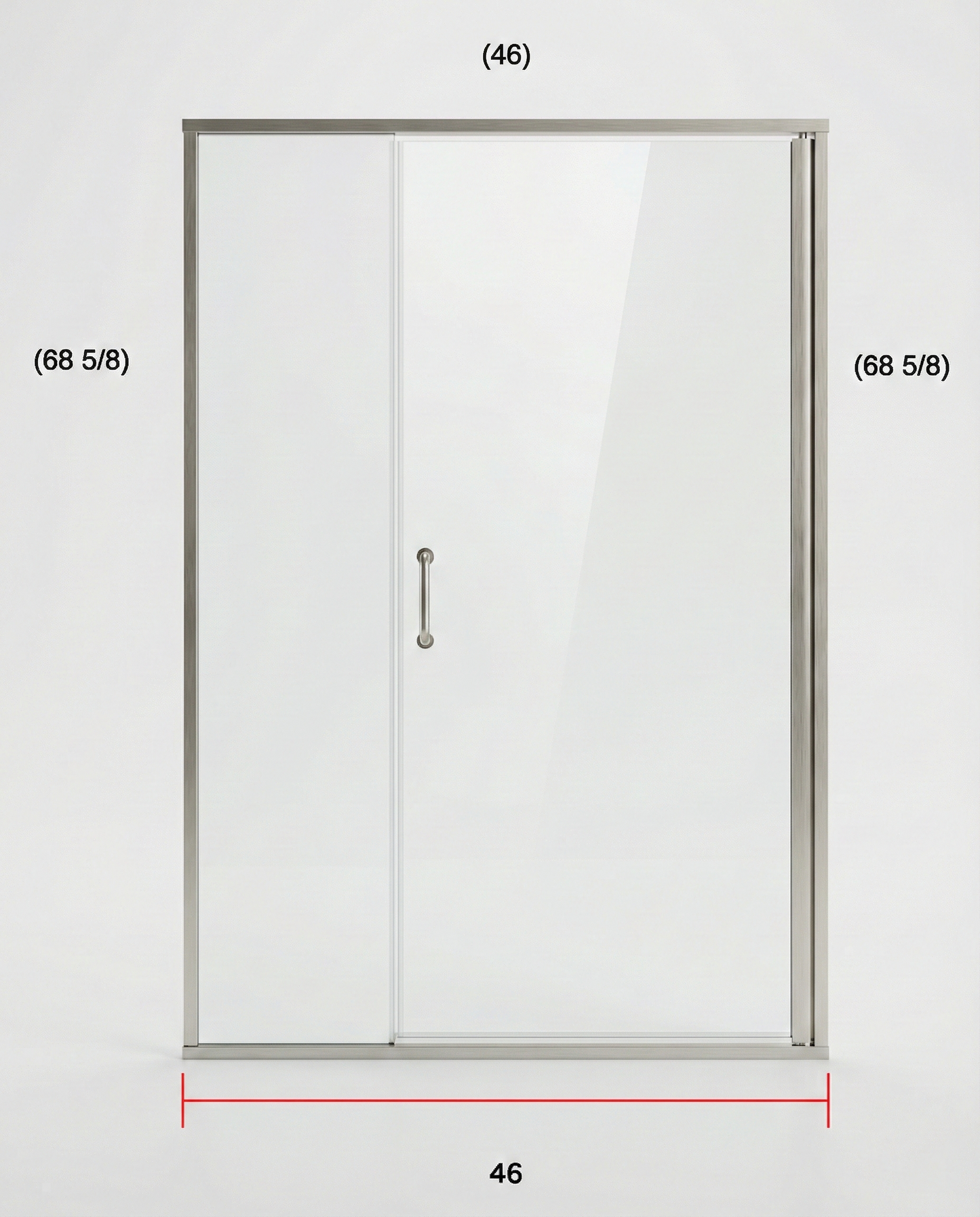 Brushed Nickel Door & Panel 48" x 68-5/8" AquaglideXP