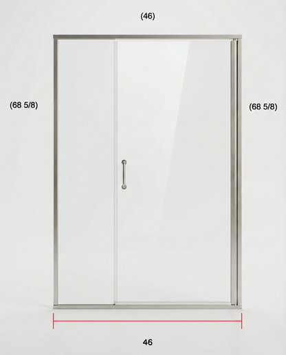 Brushed Nickel Door & Panel 48" x 68-5/8" AquaglideXP
