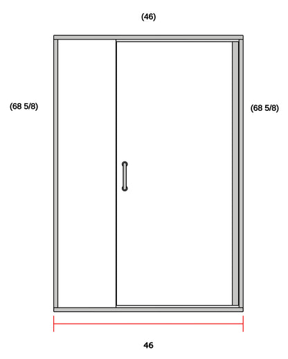 Brushed Nickel Door & Panel 48" x 68-5/8" AquaglideXP
