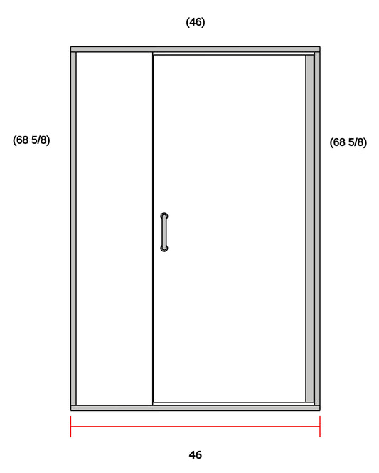 Brushed Nickel Door & Panel 48" x 68-5/8" AquaglideXP