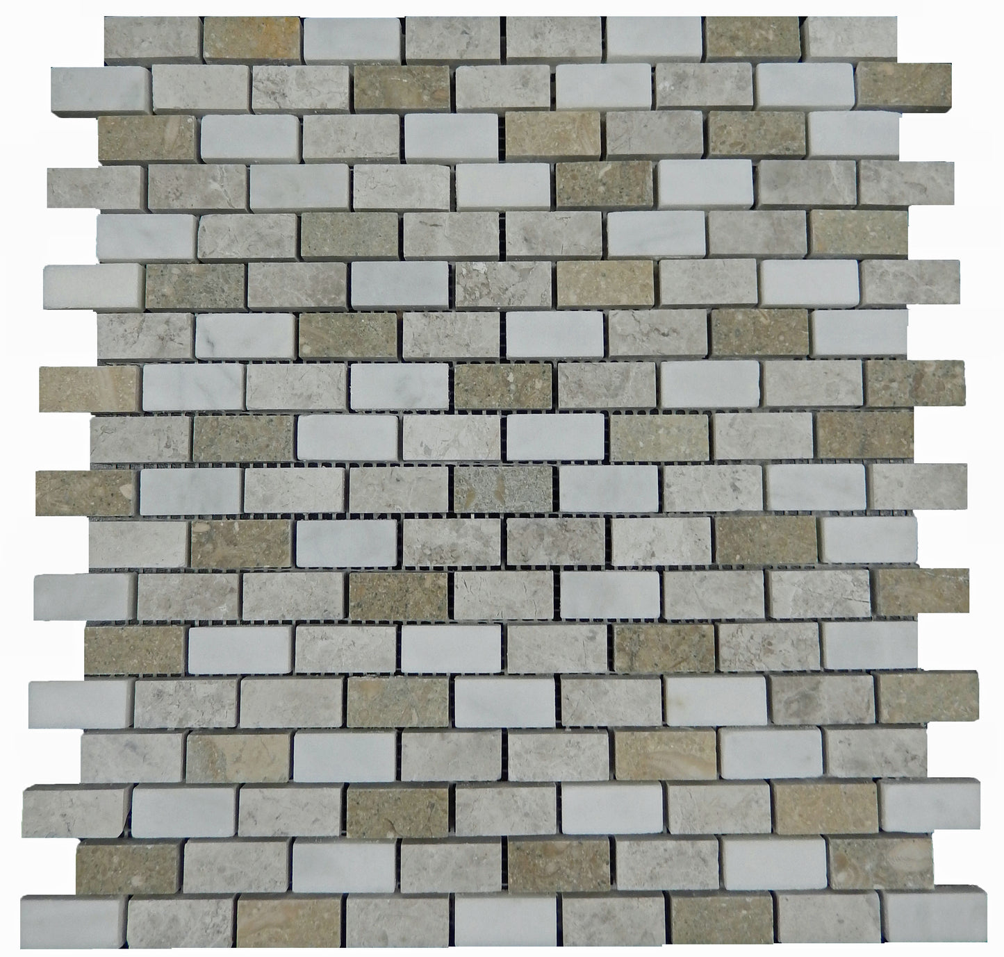 Seagrass, Oyster, Casa Bianca Mini Brick 1/2" Honed