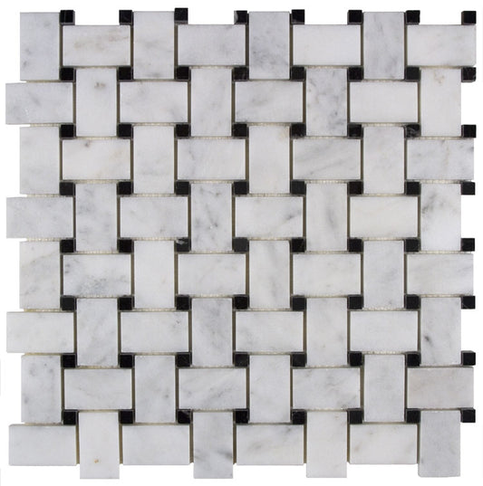 Casa Bianca, Nero Basketweave 1.2x2 Polished