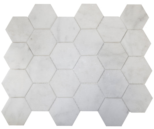 Casa Bianca Hexagon 3x3 Honed