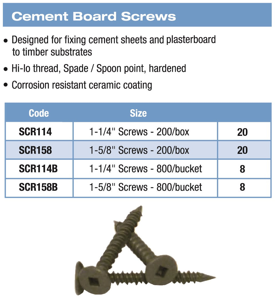 Cement Board Screws 1 1/4" 800 Piece