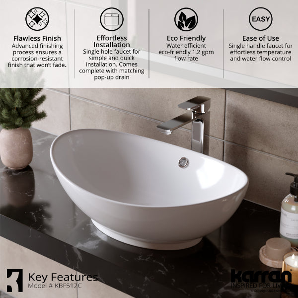 Chrome Venda Single Hole Faucet 11-3/8"