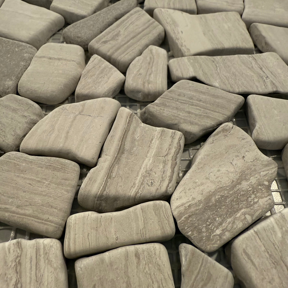Close-up of gray stone tiles