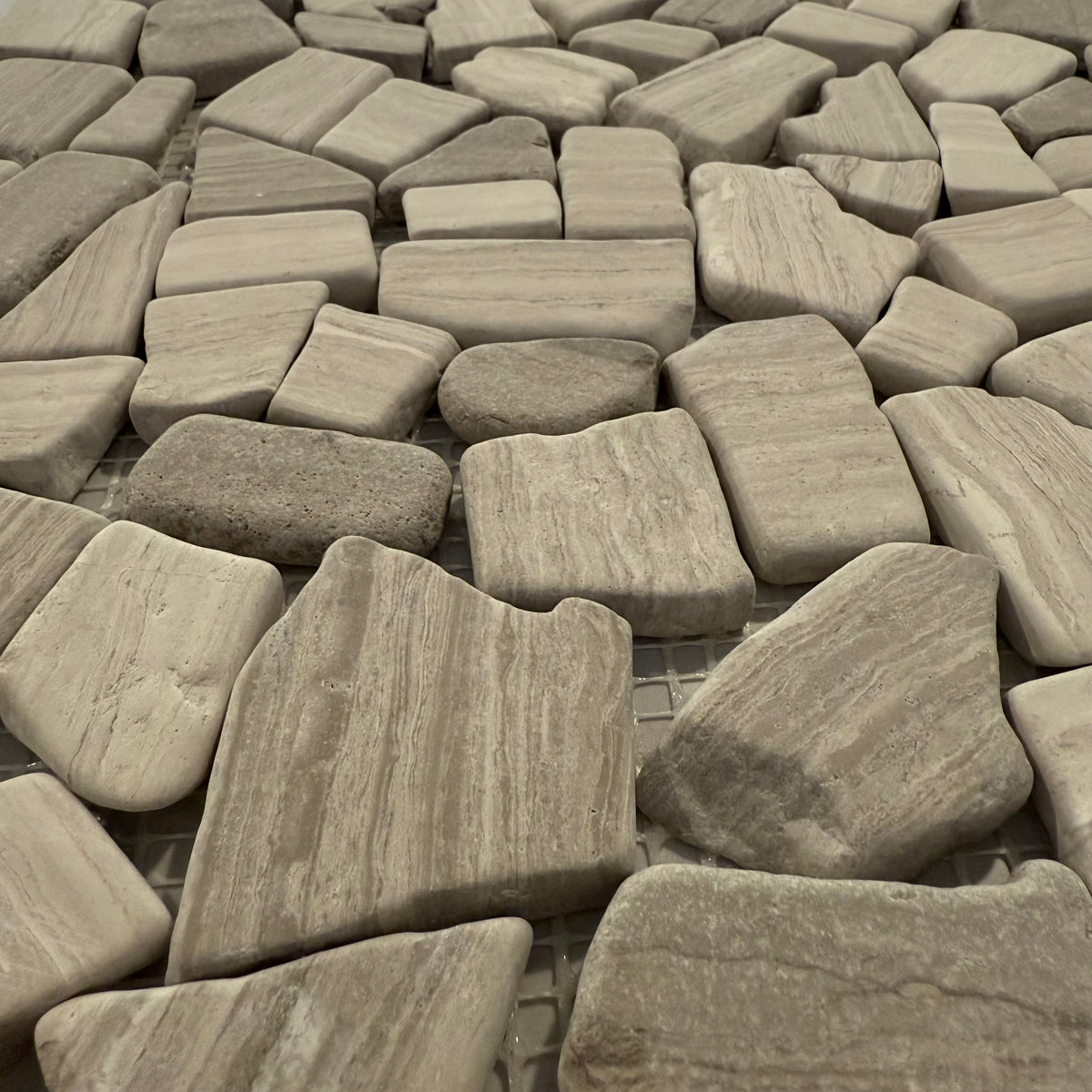 Close-up of stone tiles with a natural pattern