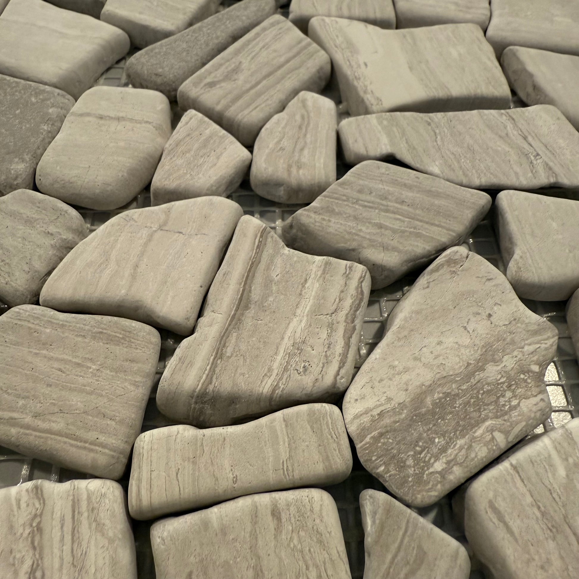 Close-up of gray stone tiles