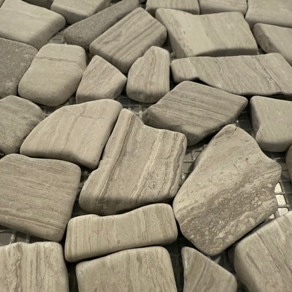 Close-up of gray stone tiles