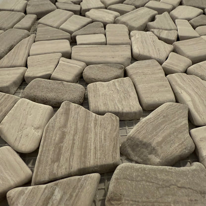 Close-up of stone tiles with a natural pattern